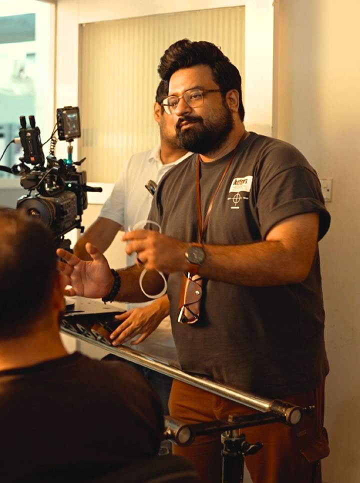 Abdul Basit directing on set